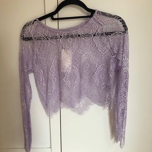 Tobi lilac lace top